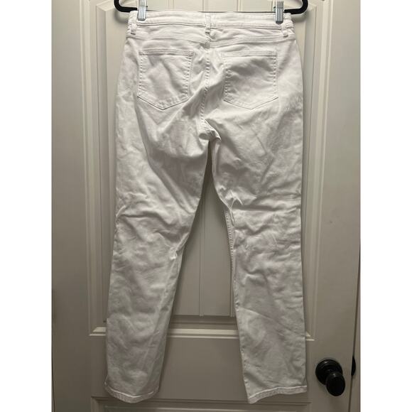 Theory Women’s Dracie Mid Rise Stretch Cropped Straight Denim Jeans Sz 29 White - Picture 6 of 6